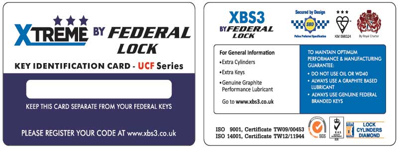 Federal Key XBS 3* Key Cut to Code
